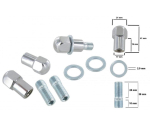Chrome wheel lock nuts and studs kit with flat washers (4 pieces) Thread size brake drum: M14 X 1.5 Thread size nut: 1/2 inch x 20